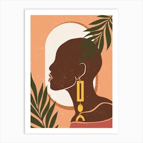 Portrait Of African Woman With Earrings Art Print