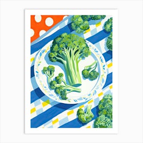 Broccoli Summer Illustration 1 Art Print