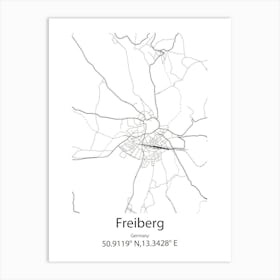 Freiberg Am Neckar,Germany Minimalist Map Art Print