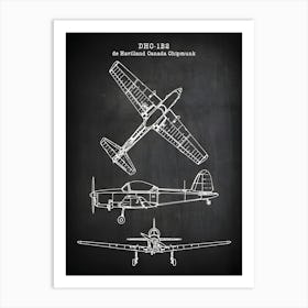 De Havilland Canada Dhc 1b2 Chipmunk Airplane Decor Aircraft Plane Decor Airplane Print Airplane Blueprint Aviation Vadhc 1b21 Art Print