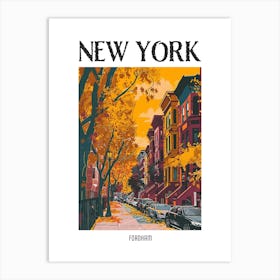 Fordham New York Colourful Silkscreen Illustration 4 Poster Art Print