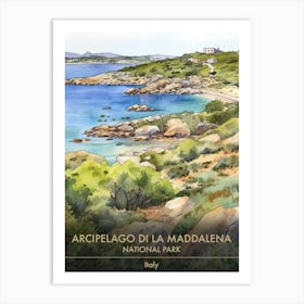 Arcipelago Di La Maddalena National Park Italy Watercolour 1 Art Print