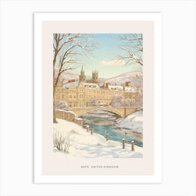 Vintage Winter Poster Bath United Kingdom 1 Art Print