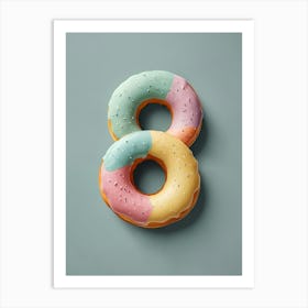 Pastel Party Donut Pair Art Print