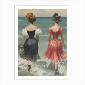 Two Women On The Beach 2 Art Print