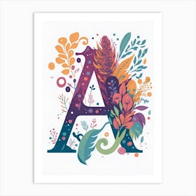 Colorful Letter A Illustration 97 Art Print