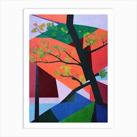 Ginkgo Tree Cubist Art Print