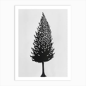 Cypress Tree Simple Geometric Nature Stencil 1 Art Print