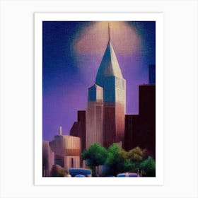 Mobile, City Us  Pointillism Art Print