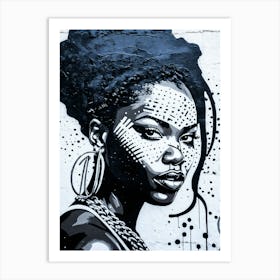 Graffiti Mural Of Beautiful Black Woman 84 Art Print