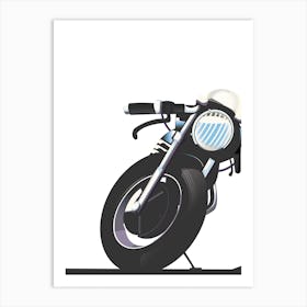 Motorcycle On A White Background Art Print