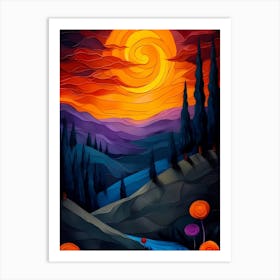 Sunset In The Valley Art Print