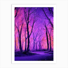 Abstract Purple Forest Art Print