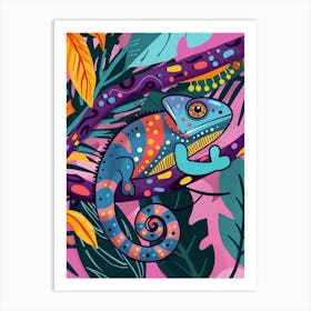 Panther Chameleon Abstract Modern Illustration 4 Art Print