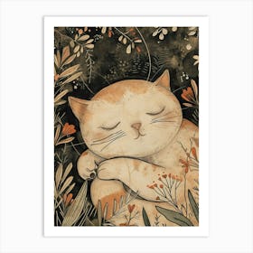 Persian Cat Japanese Illustration 2 Art Print