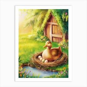 Duck In The Nest 1 Art Print