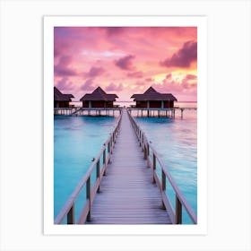 Sunset At The Maldives Art Print