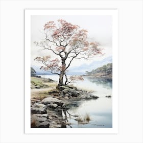 Amanohashidate In Kyoto, Japanese Brush Painting, Ukiyo E, Minimal 6 Art Print