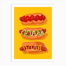 Hotdog Yellow Art Print