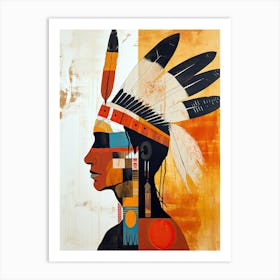 Mohawk Mystique; A Minimalist Vision ! Native American Art Art Print