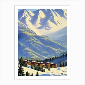 Aspen, Usa Ski Resort Vintage Landscape 1 Skiing Poster Art Print