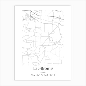 Lac Brome,Canada Minimalist Map Art Print