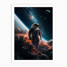 Astronaut In Space 3 Art Print