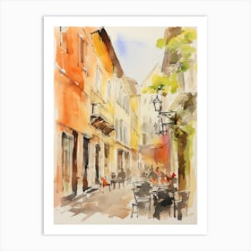 Trento, Italy Watercolour Streets 3 Art Print