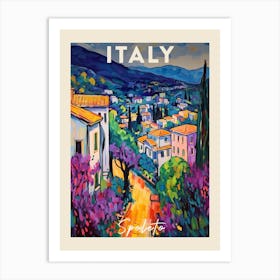 Spoleto Italy 4 Fauvist Painting Travel Poster Art Print