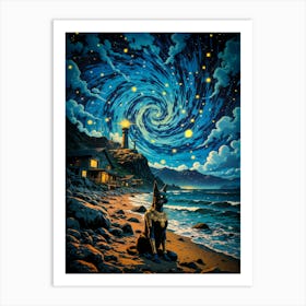 Guardian Of The Celestial Shore Art Print