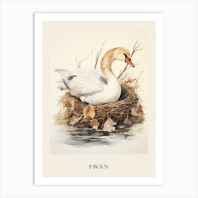 Beatrix Potter Inspired  Animal Watercolour Swan 2 Art Print