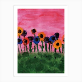 Colourful Flowers painted by Little Artist O.D.R Art Print