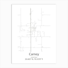 Carney,United States Minimalist Map 1 Poster