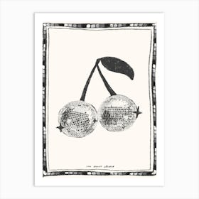 Disco Ball Cherries Art Print