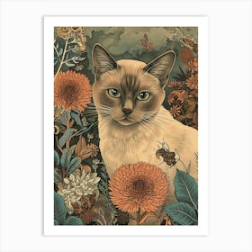 Burmese Cat Japanese Illustration 4 Art Print