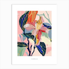 Colourful Flower Illustration Poster Camellia 4 Art Print