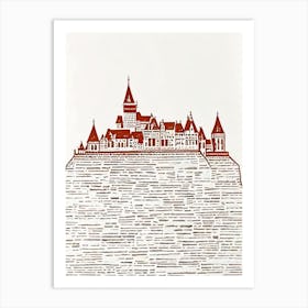 Eltz Castle Rhineland Palatinate Boho Landmark Illustration Art Print