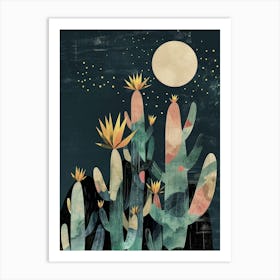 Queen Of The Night Cactus Minimalist 3 Art Print