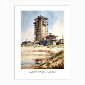 South Padre Island Watercolor 4travel Poster Art Print