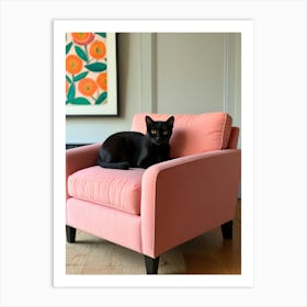 Pink Velvet Chair Art Print