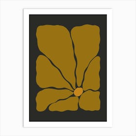 Autumn Flower 02 - Soot Brown Art Print