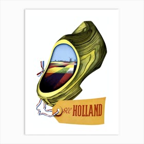 Holland, Land In Traditional Wooden Clog Art Print