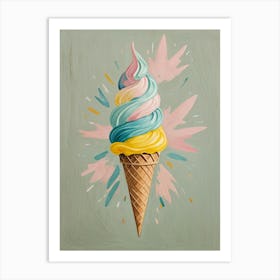 Portrait Of An Ice Cream Cone Art Print