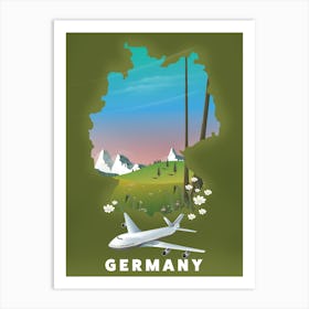 Germany Travel map Art Print