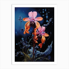 Surreal Florals Lobelia Flower Painting Art Print