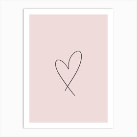 Love Heart Line Art Print