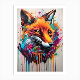 Colorful Fox Art Print