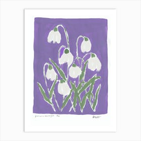 Snowdrops Purple Flowers Art Print