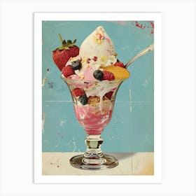 Retro Kitsch Ice Cream Sundae 1 Art Print