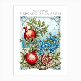 Mercado De La Fruta Pomegranate Illustration 1 Poster Art Print